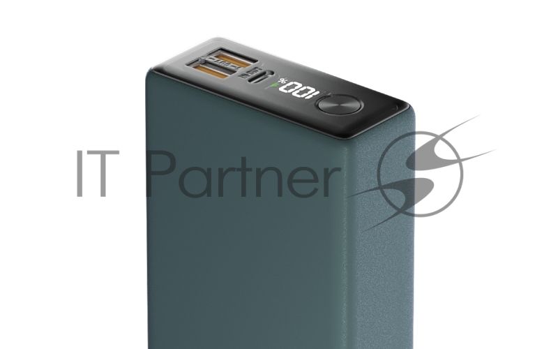 Портативный аккумулятор OLMIO QX-20, 20000mAh, 22.5W, QuickCharge3.0/PowerDelivery, LCD, темно-зеленый