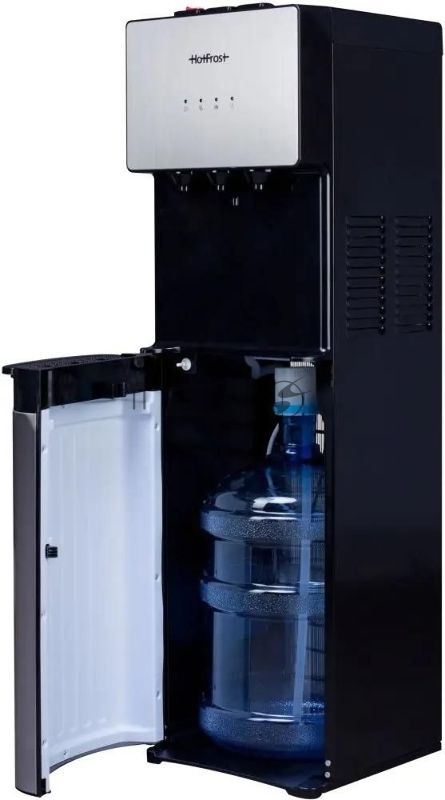 Кулер для воды Hotfrost V400AS, нижняя загрузка, нагрев 90 °С, охлаждение 10 °С, серебристый/черный