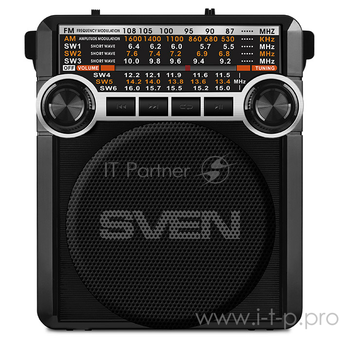 Радиоприемник АС SVEN SRP-355, черный (3 Вт, FM/AM/SW, USB, SD/microSD, фонарь, встроенный аккумулятор) АС SVEN SRP-355, черный (3 Вт, FM/AM/SW, USB, SD/microSD, фонарь, встроенный аккумулятор)