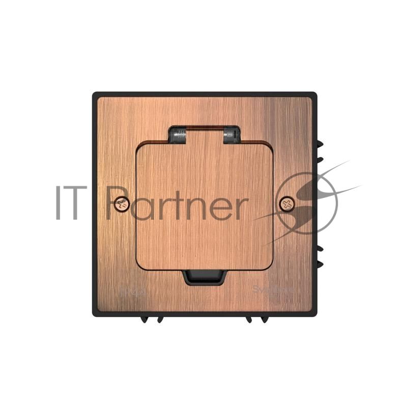 MultiDesk Лючок с розеткой 2К+З, 16А/250В, IP44 с монтажной коробкой для бетонных полов Медь, тип MDK21 | MDK21202CC | SE