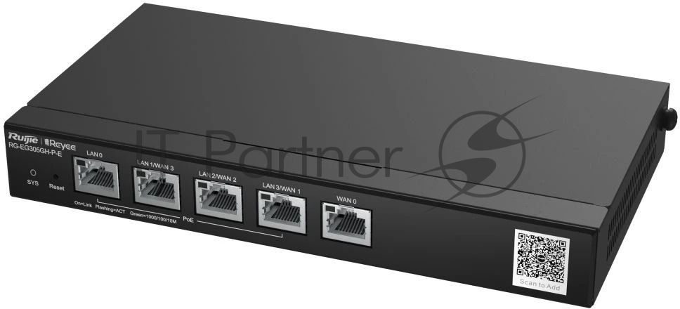 Маршрутизатор Ruijie Reyee RG-EG305GH-P-E, 4×1 Гбит/с PoE + 1×1000 Мбит/с Uplink, управляемый