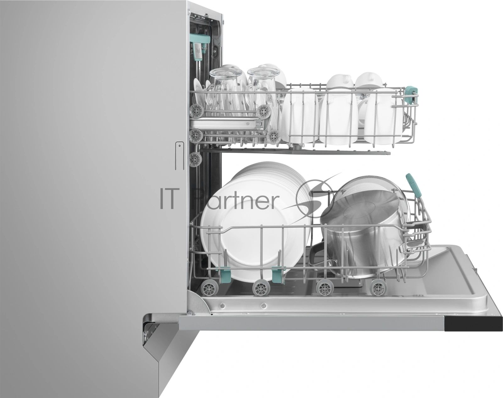 Встраиваемая посудомоечная машина Weissgauff BDW 6135 D Inverter AutoOpen Timer Floor, серебристый, 59.8 см, 14 компл., 49 дБ, класс А+++