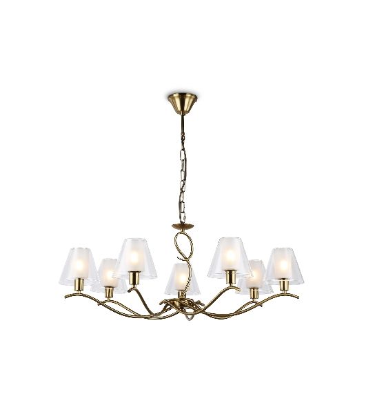Люстра Ambrella light LH57093/7 BS/FR латунь/белый матовый E14/7 max 40W D840*790