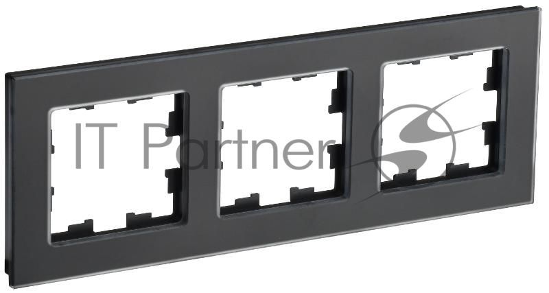 BRITE Рамка 3-ая РУ-3-2-Бр стекло черный матовый | BR-M32-G-31-K02 | IEK