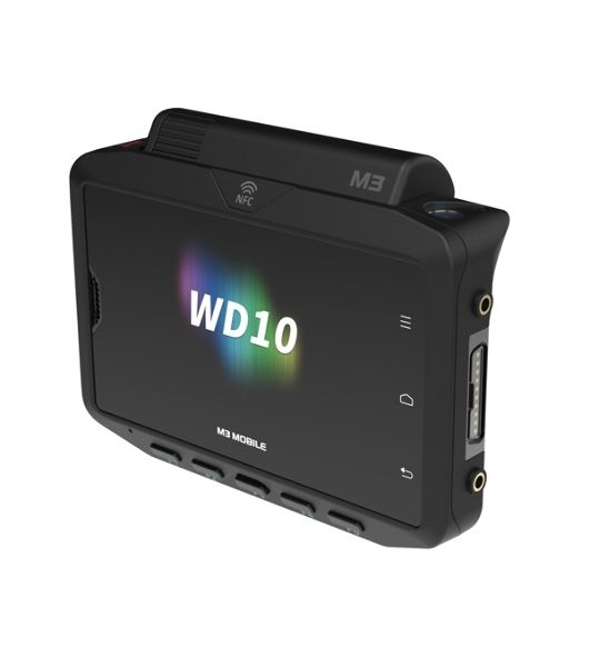 Терминал сбора данных M3 Mobile WD1W0C-T0CWSS-HF Android 13, 802.11 a/b/g/n/ac, 4" WVGA, 13MP CAM, BT 5.0, NFC(HF), 4G/64G, 3,350mAh Battery is included and Screen Protector, Hand Strap are attached.