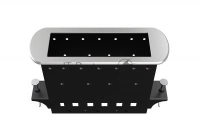 Прямоугольный металлический корпус Wize Pro WRTS-M-6BOX-S серия M, для модульной системы врезного лючка в стол без крышки для установки до 6 модулей-вставок серии М, серебристый