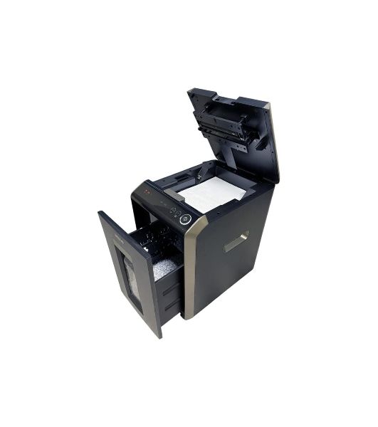 Шредер Office Kit SA200M 1,9х10 черный/серый с автоподачей (секр.P-5) фрагменты 220лист. 40лтр. скобы пл.карты