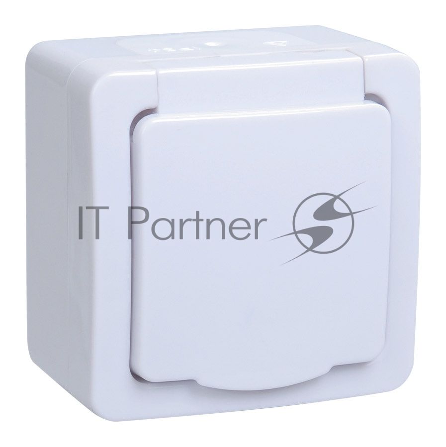 Розетка одноместная IEK ERMP12-K01-16-54-EC РСб20-3-ГПБб роз.1м с з/к о/у IP54 (цвет крышки:белый) ГЕРМЕС PLUS
