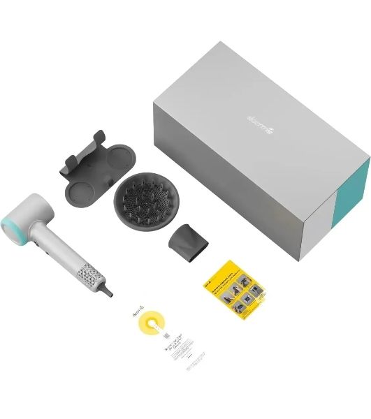 Фен Deerma DEM-CF51W серый, 1400 Вт, компактный, ионизация
