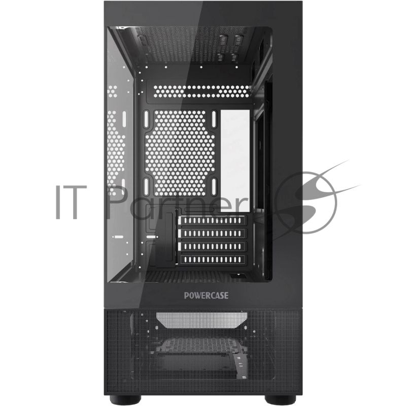 Компьютерный корпус Powercase Vision Micro M2, Tempered Glass, черный, mATX (CVMBM2-L0)