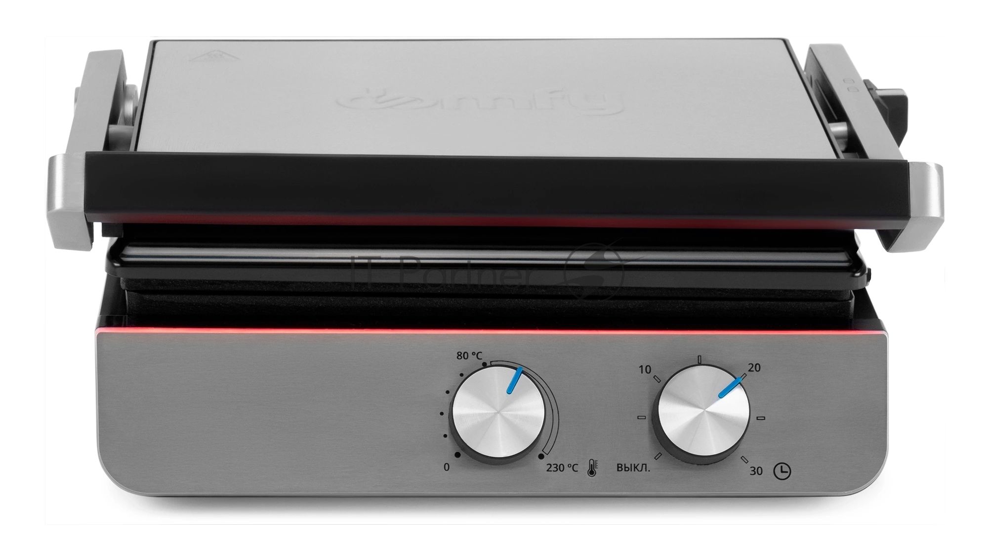Гриль электрический Domfy Metal DSM-EG502 2200Вт черный/серебристый