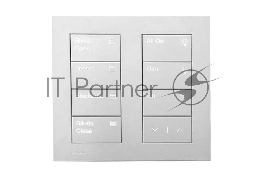 Кнопочная панель HQWT-S-P4RW-WH-E Lutron 7 кнопок и клавиши поднять.опустить, пластик белый.