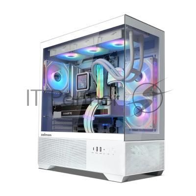 Компьютерный корпус ZALMAN CHRONIX, ATX, белый, WINDOW, 1xCombo (3.5’’ or 2.5’’), 1x3.5’’HDD, 2x2.5’’SSD, 1xUSB2.0, 1xUSB3.0, 1xUSB Type-C, SIDE 2x120мм ARGB, REAR 1x120мм ARGB