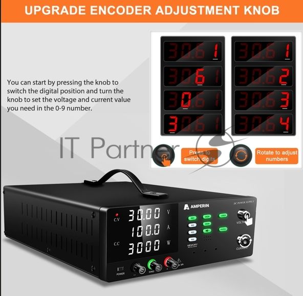 Лабораторный блок питания Amperin AI-MWS30010RS 300V, 10A