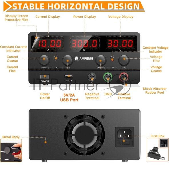 Лабораторный блок питания Amperin AI-H3010 30V, 10A