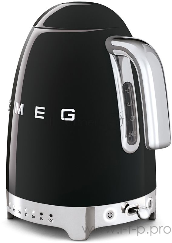 Чайники SMEG Чайники SMEG/ Стиль 50-х г., чайник электрический, 1.7 л, 2400 Вт, корпус из нержавеющей стали, черный