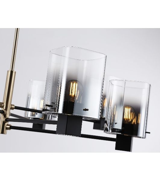 Люстра Ambrella light LH57043/8 BK/DBS/SM черный/темная латунь/дымчатый E14/8 max 40W D830*710