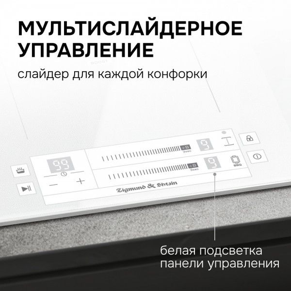 Индукционная варочная поверхность Zigmund & Shtain CI 24.3 W, 2 конфорки, стеклокерамика, 3600 Вт