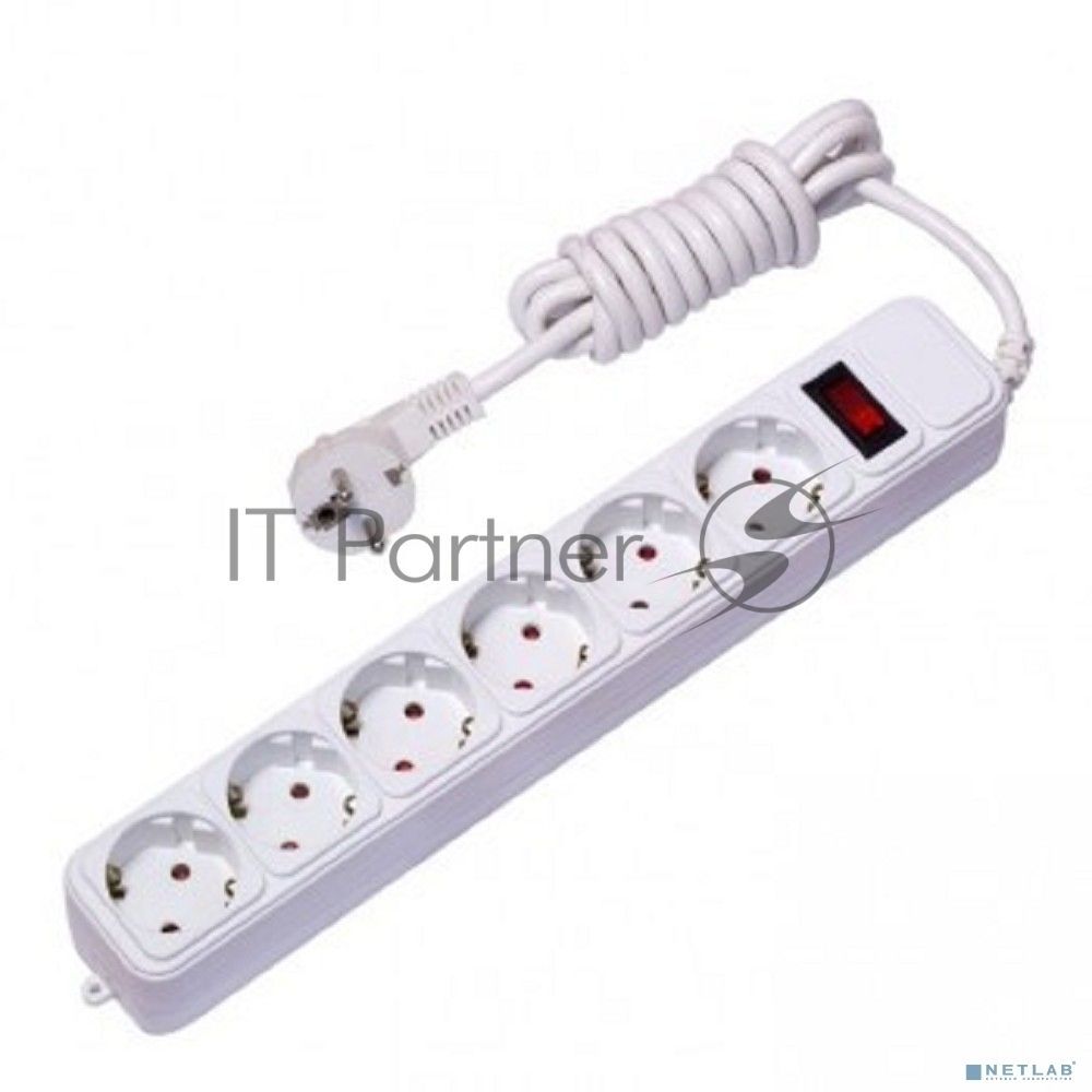 Сетевой фильтр EKF UFA16-310-6-05 6x5 м 16А/3,2 кВт с выкл. c/з ПВС 3х1,0 Блокбастер XL EKF PROxima