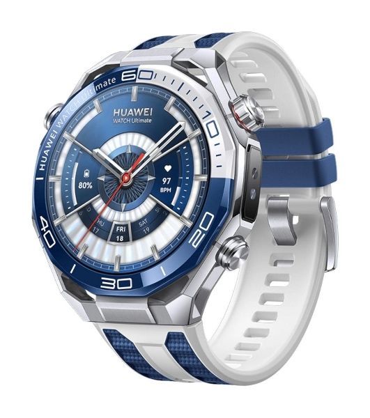 Умные часы Huawei Watch Ultimate 2 MCH-AL00, 1.5" AMOLED, Wi-Fi, Bluetooth, NFC, 20 ATM, титан / синий / белый