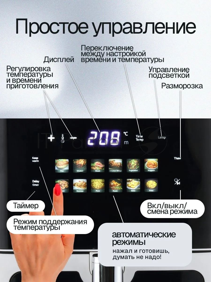 Аэрогриль ELTRONIC (777-15) 9 литров/ 2200w (белый)