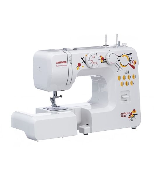 Швейная машина Janome Art Style 4045 белый, электромеханическая, вертикальный качающийся, 15 операций, петля полуавтомат