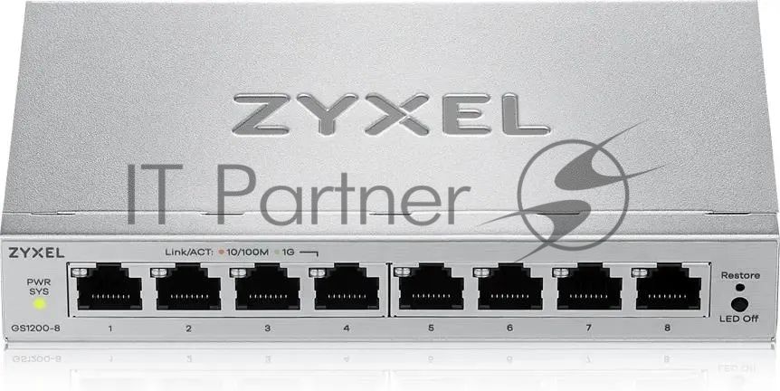 Коммутатор ZyXEL GS1200-8V3-EU0101F, 8×LAN, управляемый