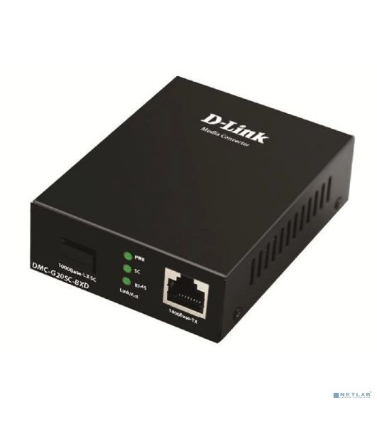 Медиаконвертер D-Link DMC-G20SC-BXD/A1A WDM с 1 портом 100/1000Base-T и 1 портом 1000Base-LX с разъемом SC (Tx: 1550 мкм; Rx: 1310 мкм) для одномодового оптического кабеля (до 20 км)