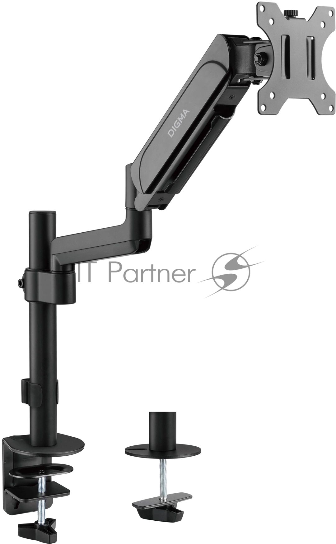 Кронштейн для мониторов ЖК Digma D-MM201 черный 17"-32" макс.9кг крепление к столешнице поворот и наклон