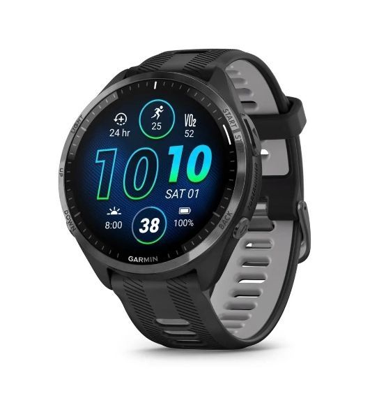 Умные часы Garmin Forerunner 965, 1.4" AMOLED, Wi-Fi, Bluetooth, NFC, GPS, 50м, черный / серый