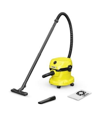 Строительный пылесос Karcher WD 2 Plus V-12/4/18 желтый, 1000 Вт, уборка сухая/сбор воды, пылесборник мешок/контейнер, 12 л