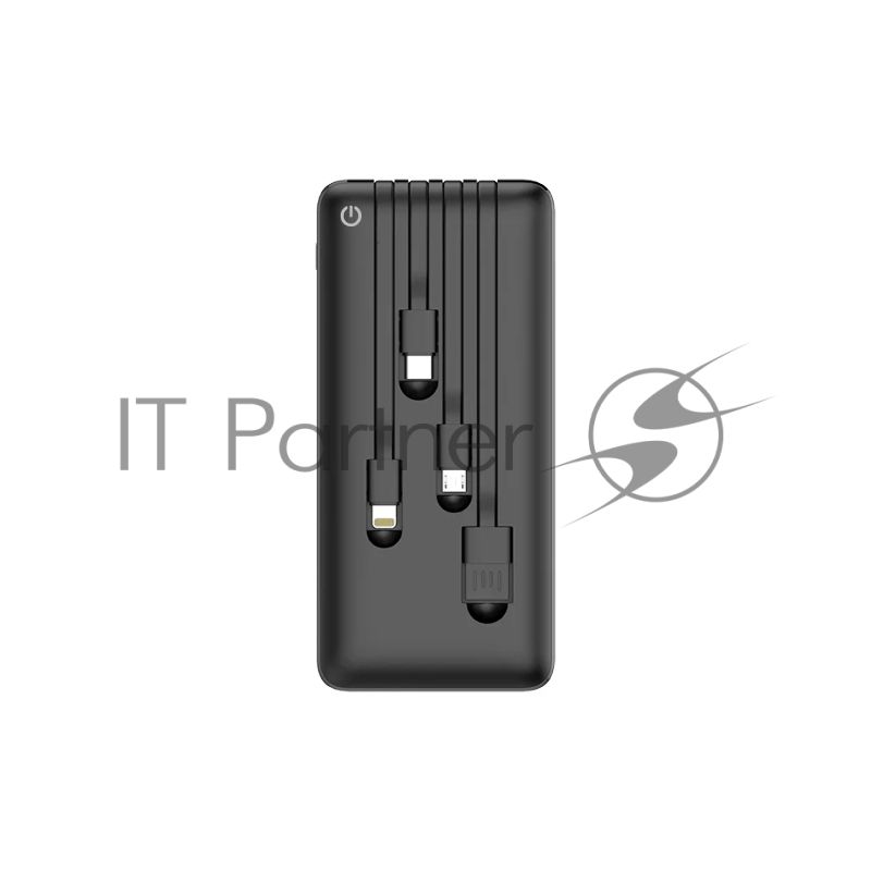 Портативный аккумулятор Powerbank Perfeo ABSOLUTE 10000mah In Micro usb,USB /Out USB,Micro usb,Type-C,Lightning, 2.1А/ черный (PF_B4878)