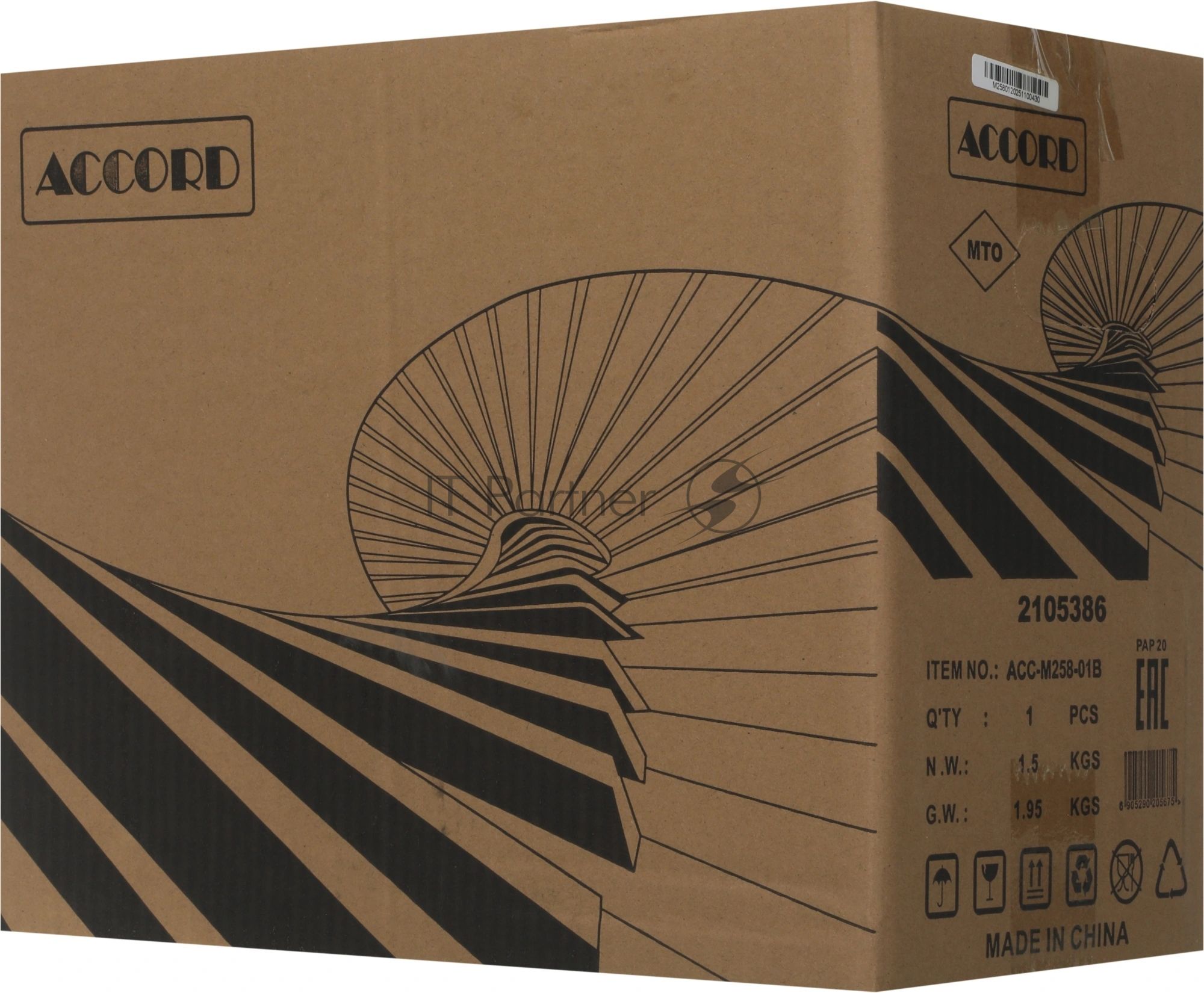 Компьютерный корпус Accord ACC-M258-01B черный без БП mATX 4x120мм 2xUSB2.0 audio
