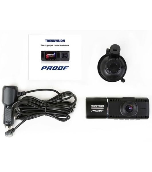 Видеорегистратор TrendVision Proof PRO GPS, 1920x1080, 1.5", с камерой заднего вида, GPS/ГЛОНАСС, G-сенсор, датчик движения
