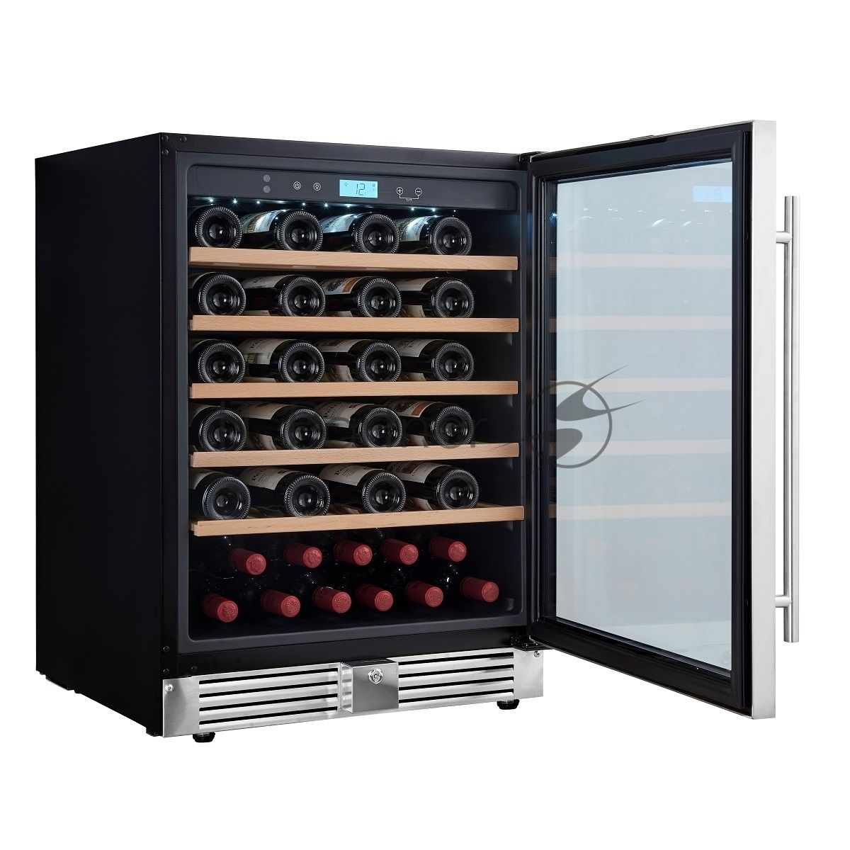 Винный шкаф встраиваемый Cellar Private CP051-1T серебристый, 136 л, 1 отсек, 51 бут.