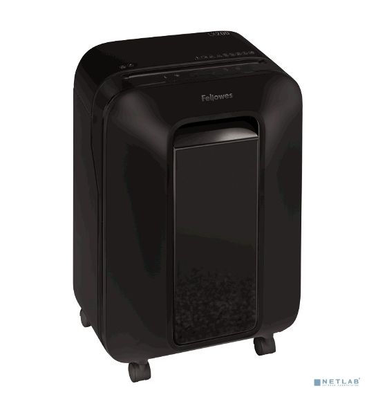 Шредер Fellowes PowerShred LX200 черный (секр.P-4)/перекрестный/12лист./22лтр./скрепки/скобы/пл.карты
