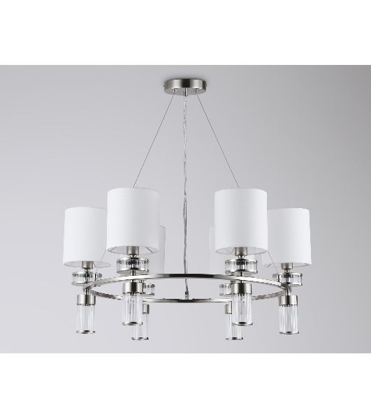 Люстра Ambrella light LH71291/6 SN/WH никель/белый E14/6 max 40W D680*730