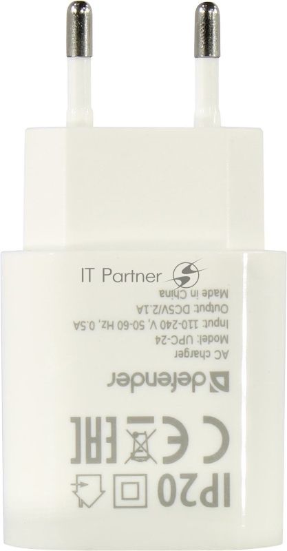Сетевое зарядное устройство Defender UPC-24 2XUSB 5V/2.1A