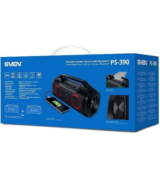 Мобильные колонки SVEN PS-390 2.0 черный