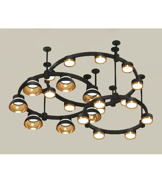 Светильник Ambrella light XR92222001/22 SBK/PYG/CL черный песок/золото желтое полированное/прозрачный GX53