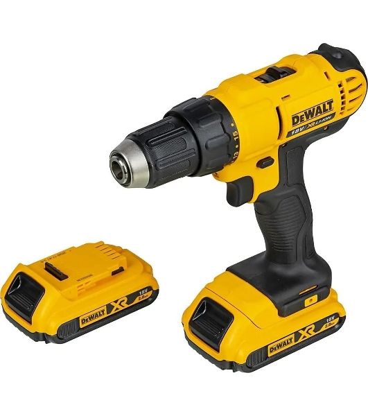 Дрель-шуруповерт DeWalt DCD771D2-QW, 18 В, 2 Ач, 42 Нм, щеточный