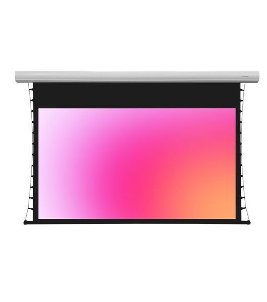 Экран с электроприводом Lumien Cinema Control 185x230 см (раб.область 125х222 см) (100") Matte White FiberGlass черная кайма по периметру, доп.черная область 55 см, триггер., RS232, IR, RF управл. в комплекте, белый корпус 16:9