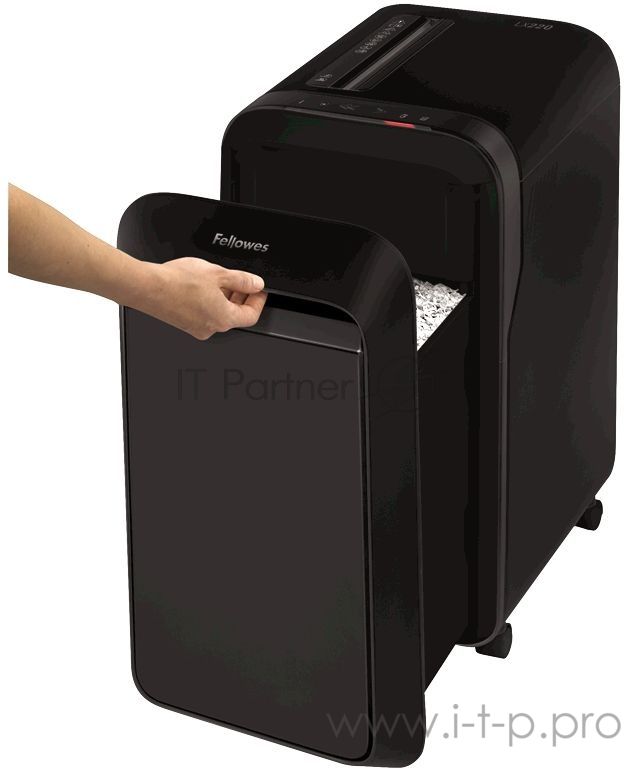Шредер Fellowes PowerShred LX220 черный (секр.P-4)/перекрестный/20лист./30лтр./скрепки/скобы/пл.карты
