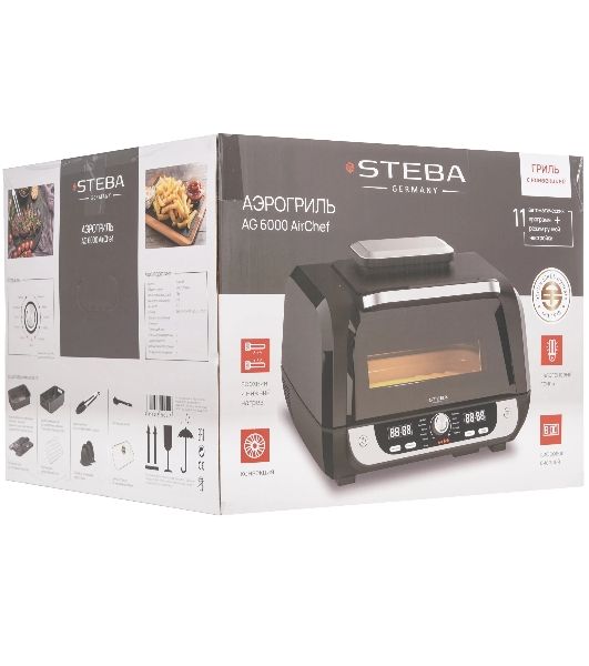 Аэрогриль Steba AG 6000 AirChef черный, 1750 Вт, 10.1 л, кнопки, 11 программ