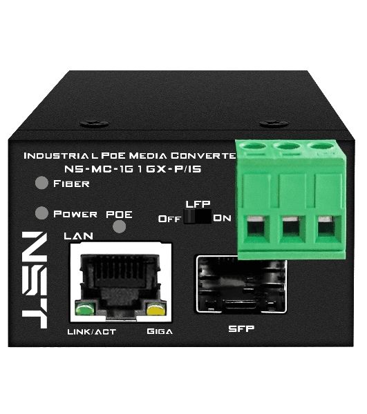 Промышленный компактный Ultra PoE медиаконвертер Gigabit Ethernet, SFP 1000Мбит/c, RJ45 10/100/1000Мбит/c, поддержка LFP. Порт PoE: до 90W (IEEE 802.3af/at/bt). Автоматическое определение PoE устройств. Суммарная мощность PoE - до 90W; Встроенная грозозащ