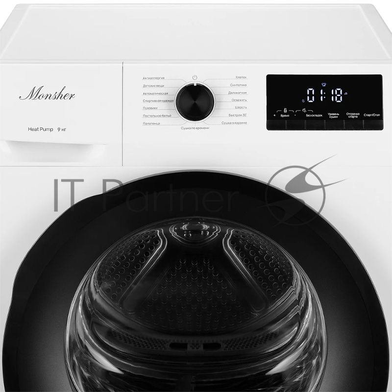 Сушильная машина MONSHER MDM 660 Blanc белый, 9 кг, сушка - тепловой насос, программ - 15, 60 x 85 x 68.5 см