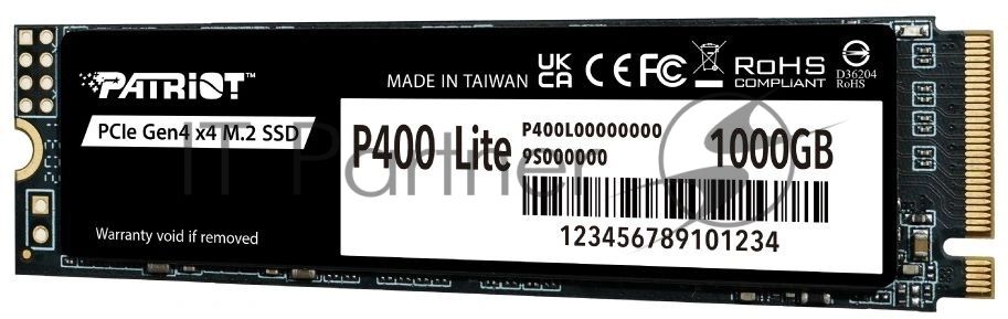 Накопитель SSD Patriot P400 Lite 1Tb M.2 2280 NVMe PCle 4.0 x4 R3500/W2700 TbW 560Tb 3D NAND with HS