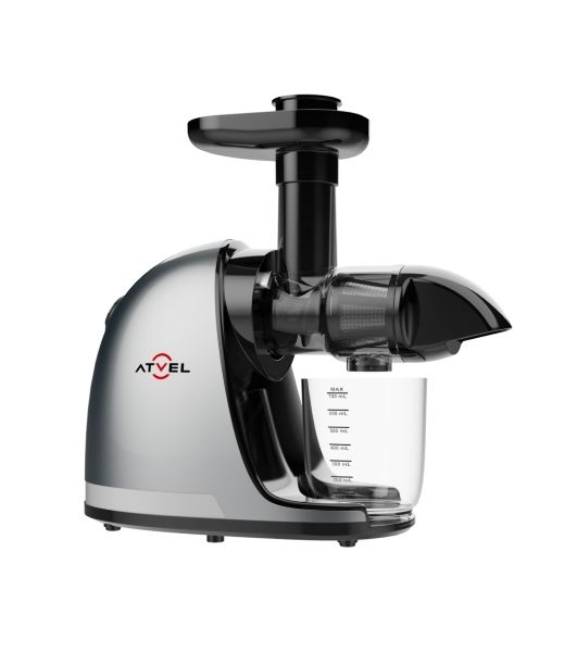 Соковыжималка Atvel PowerTwist J3 серый, шнековая горизонтальная, 150 Вт, 700 мл, электронное, реверс