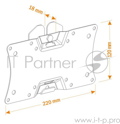 Кронштейн для телевизора Holder LCDS-5060 черный глянец 19"-32" макс.30кг настенный фиксированный