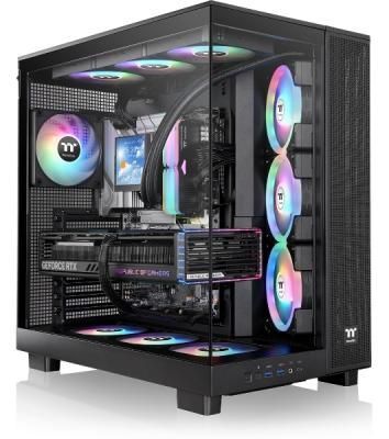 Компьютерный корпус Thermaltake View 380 XL TG ARGB черный без БП E-ATX 2x120мм 2xUSB3.0 audio bott PSU